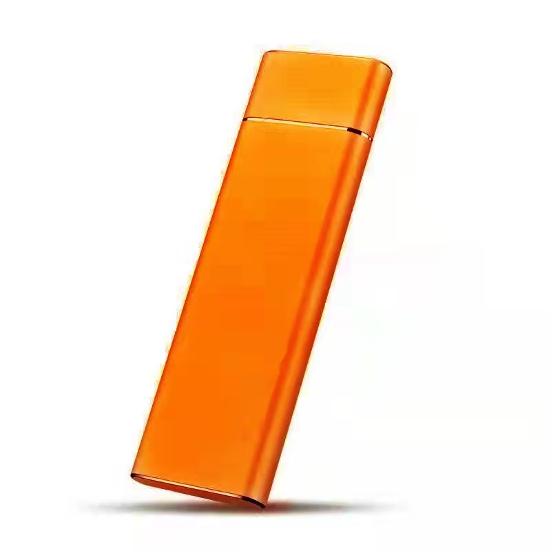 Orange lighter on a white background