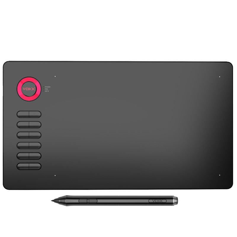Graphic tablet with pen on a white background