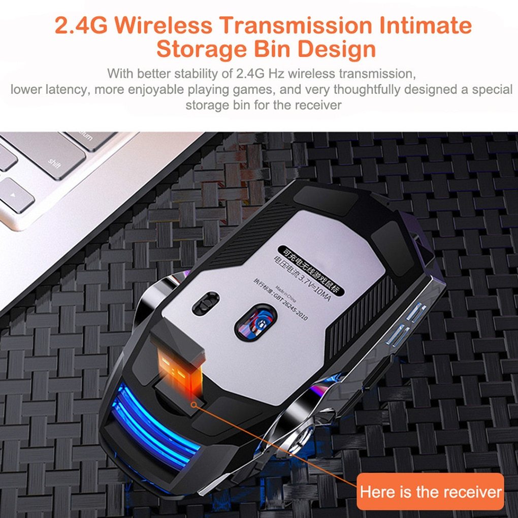 Gaming controller with 2.4G wireless transmission feature on a textured surface
