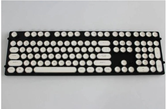 Black and white keyboard on a gray background