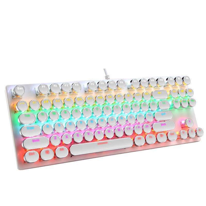 Colorful keyboard with LED lights on a white background