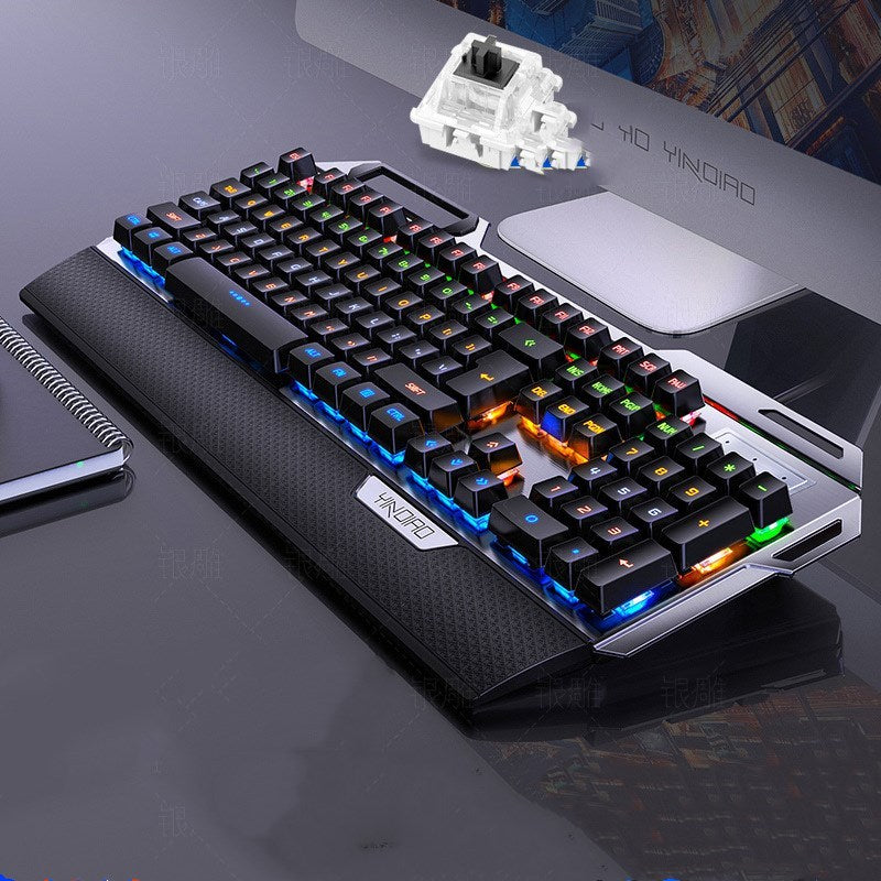 Mechanical keyboard with RGB lighting on a desk