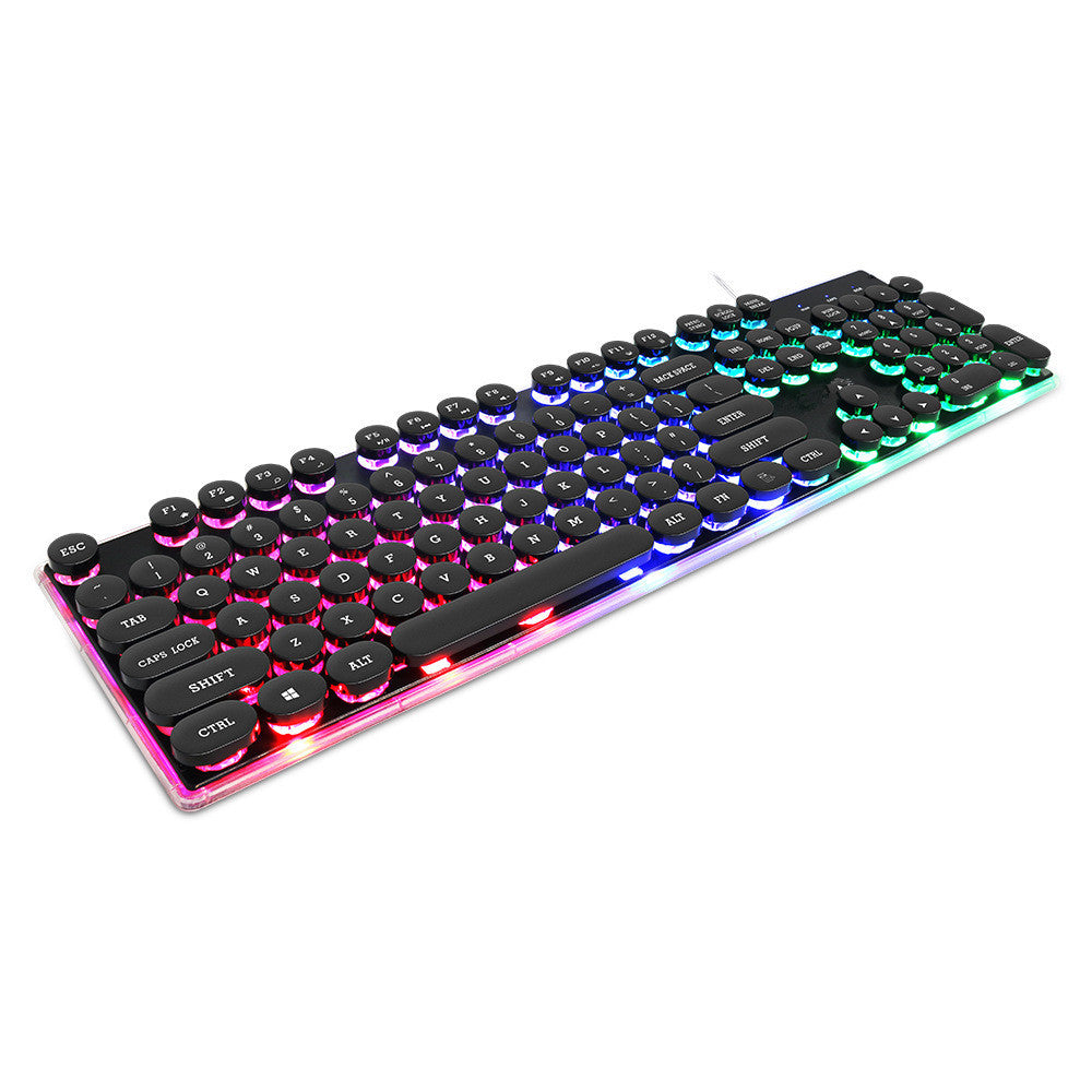 Mechanical keyboard with RGB lighting on a white background