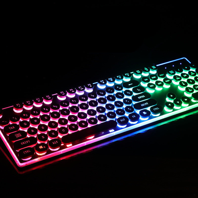 Colorful keyboard with RGB lighting on a black background
