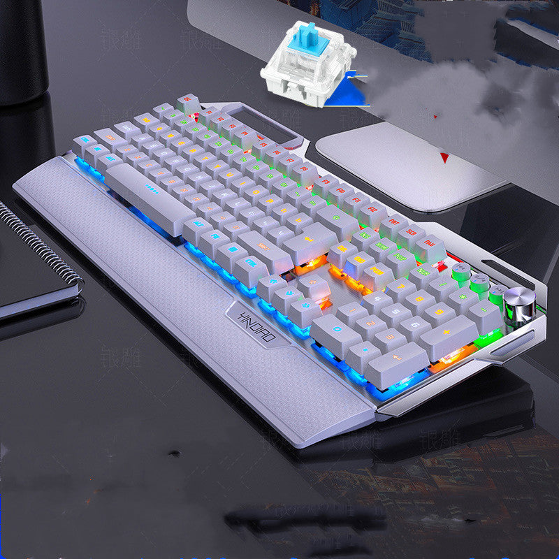 Mechanical keyboard with RGB lighting on a desk