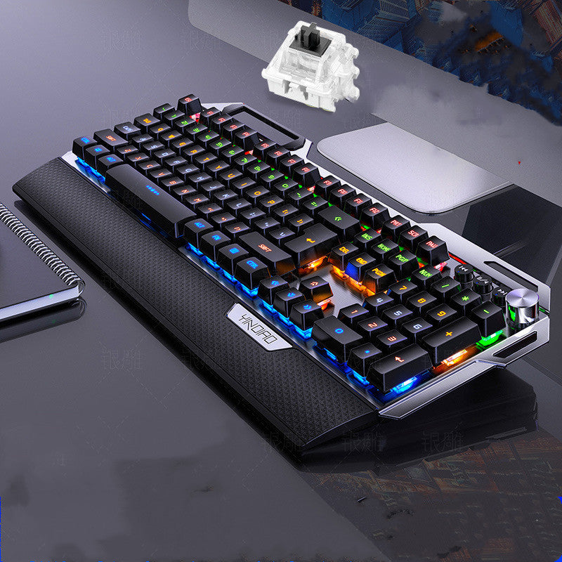 Mechanical keyboard with RGB lighting on a desk
