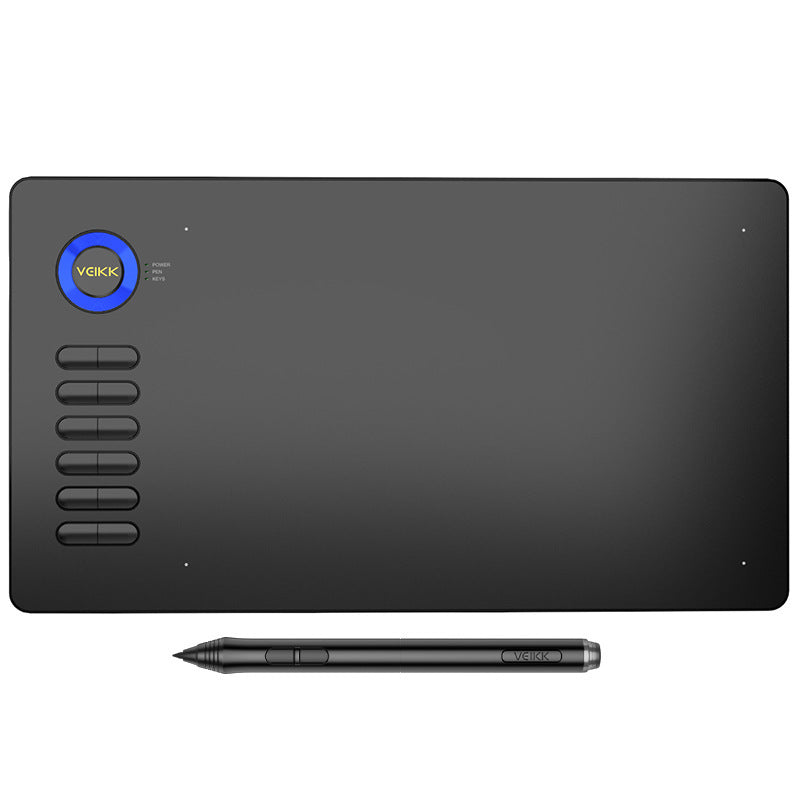 Graphic tablet with pen on a white background