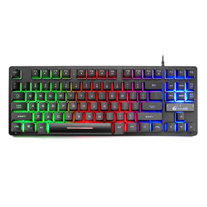 Gaming keyboard with RGB lighting on a white background