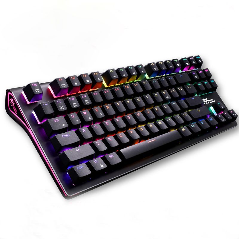 Gaming keyboard with RGB lighting on a white background
