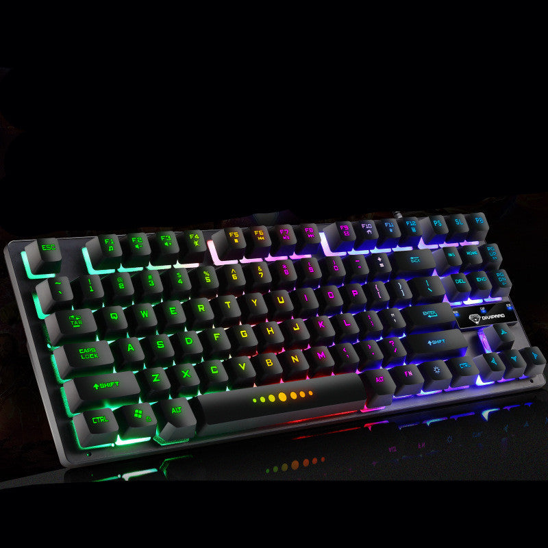 Mechanical keyboard with RGB lighting on a dark background