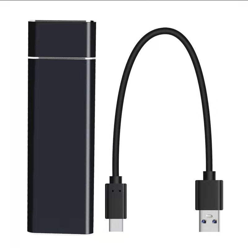 Black USB adapter with cable on a white background