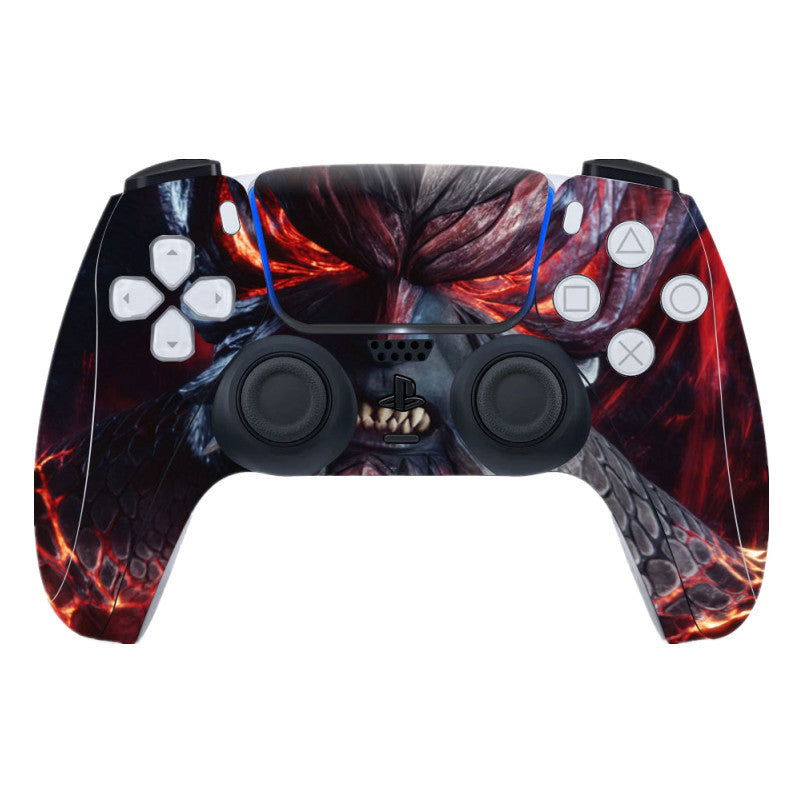 Gaming controller with a dragon design on a white background