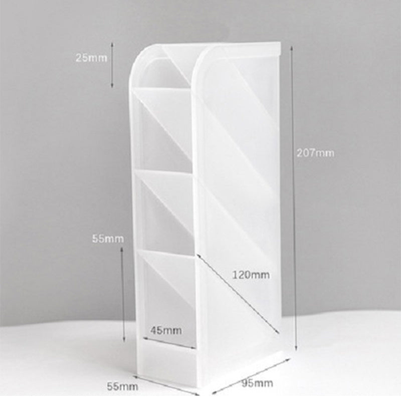 White geometric shelf with dimensions indicated on a gray background