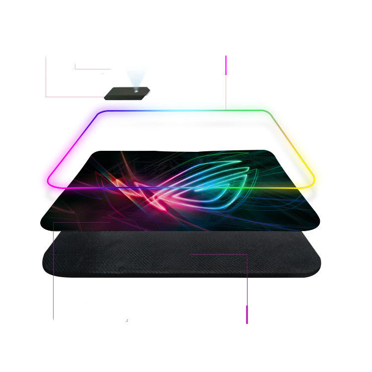 Gaming mouse pad with RGB lighting on a white background