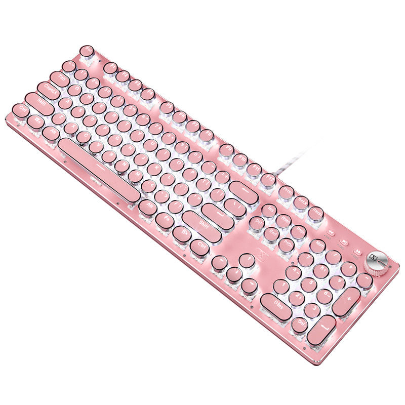 Pink keyboard on a white background