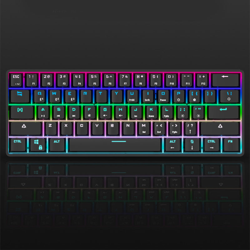 Gaming keyboard with RGB lighting on a black background