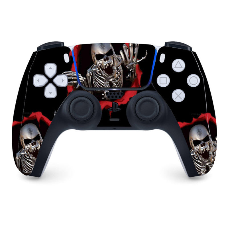 Gaming controller with skeleton design on a white background