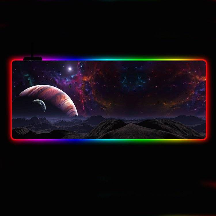 Cool Colorful RGB Luminous Mouse Pad โ 300ร800mm, USB-Powered, Non-Slip Gaming Mat - TechTronic