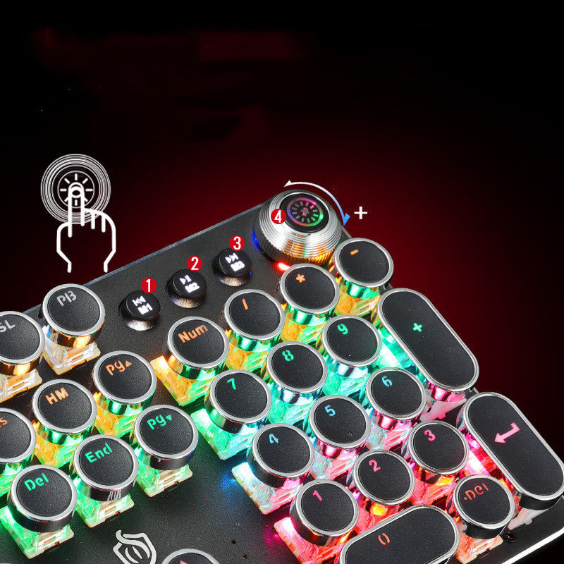 Colorful mechanical keyboard with RGB lighting on a dark background