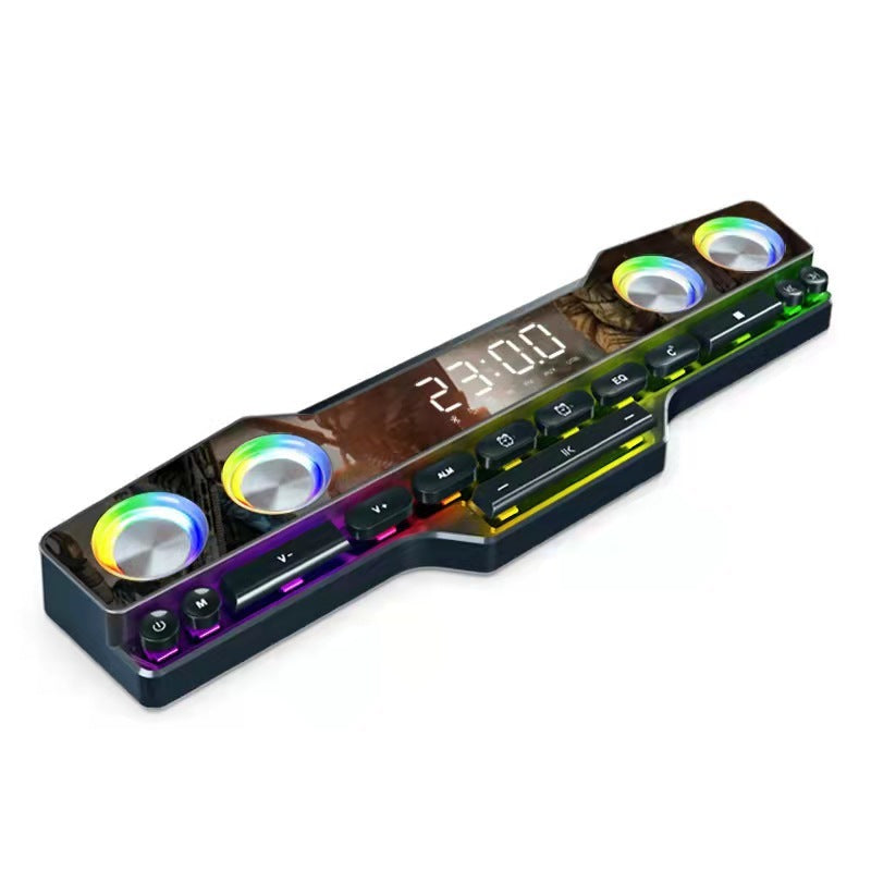 Gaming computer case with RGB lighting on a white background