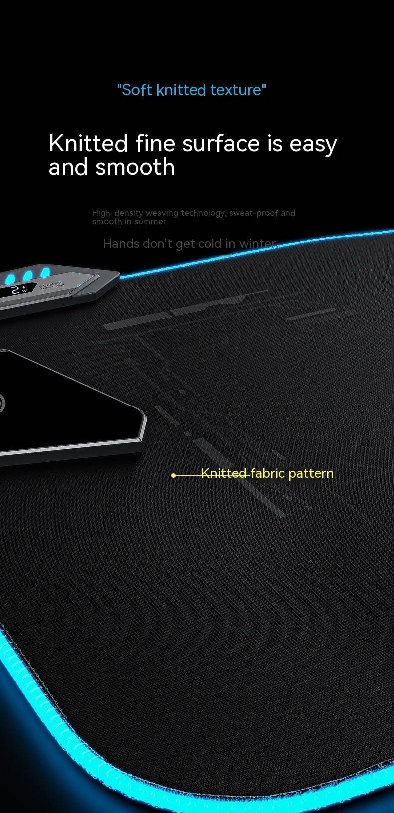 RGB Wireless Charging Mouse Pad – 30×80cm, USB Hub, Gaming Desk Mat - TechTronic