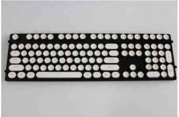 Black and white keyboard on a light gray background