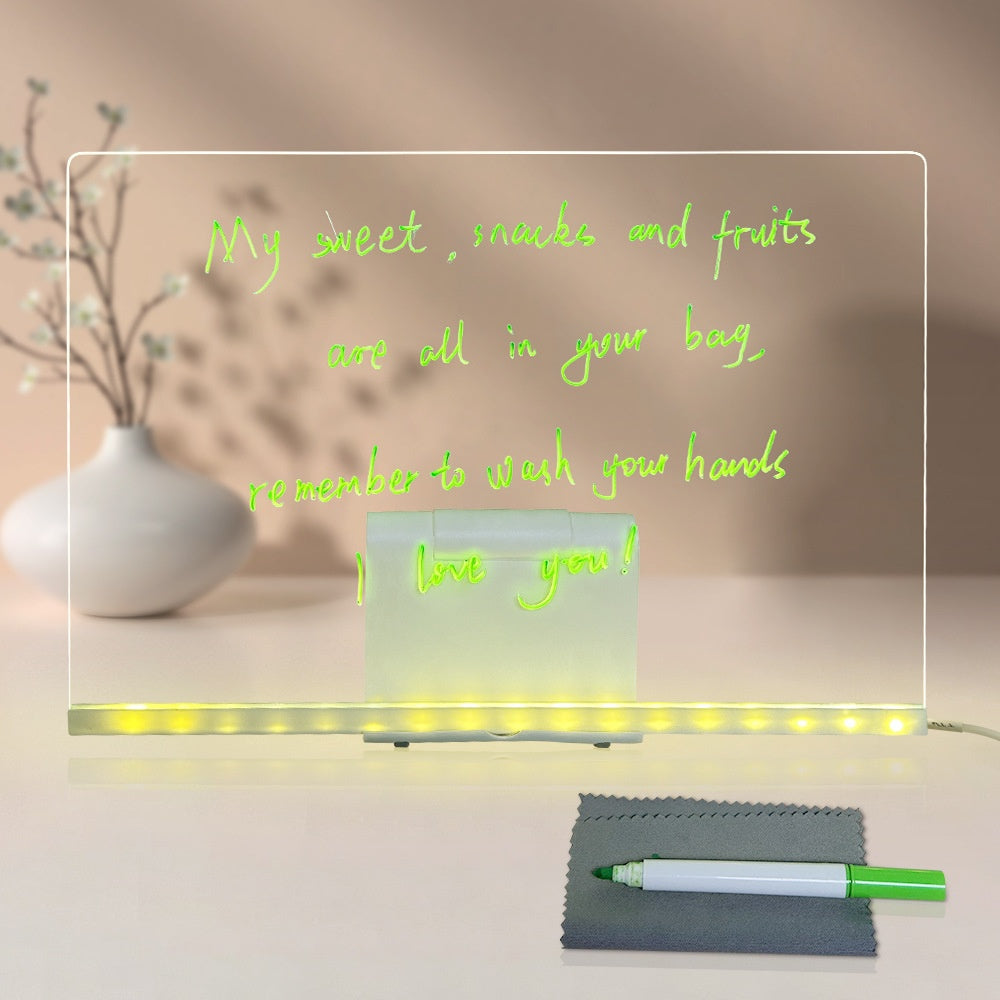 LED Acrylic Drawing Board with Stand and USB Nightlight