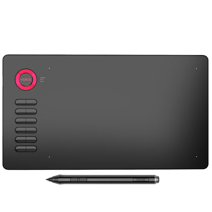 Graphic tablet with pen on a white background