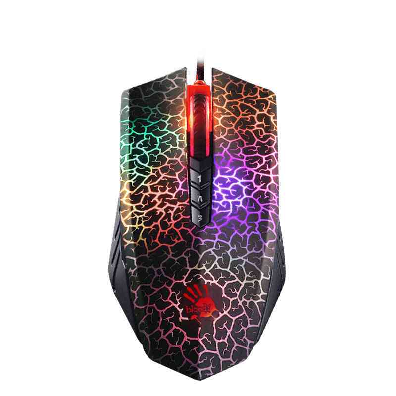 Gaming mouse with colorful gradient design on a white background