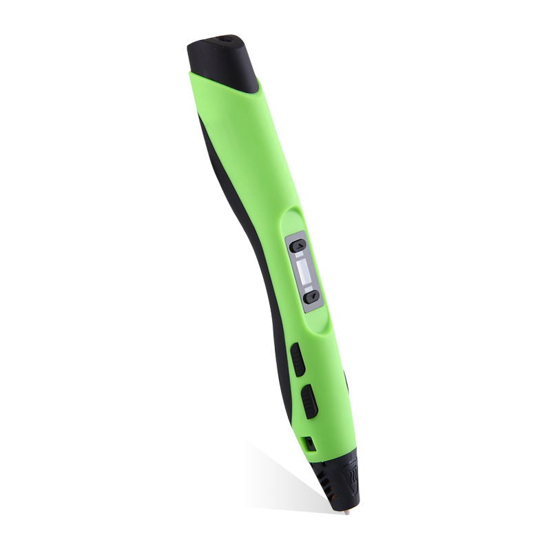 Green 3D printing pen on a white background
