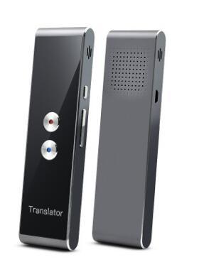 Two electronic translators on a white background