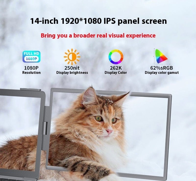 Cat sitting on a surface with a screen displaying technical specifications.