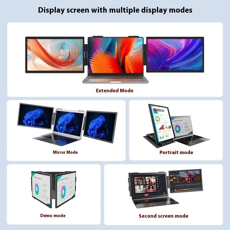 Display screen with multiple modes on a laptop