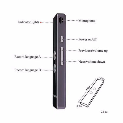Diagram of a portable device with labeled parts and dimensions on a white background