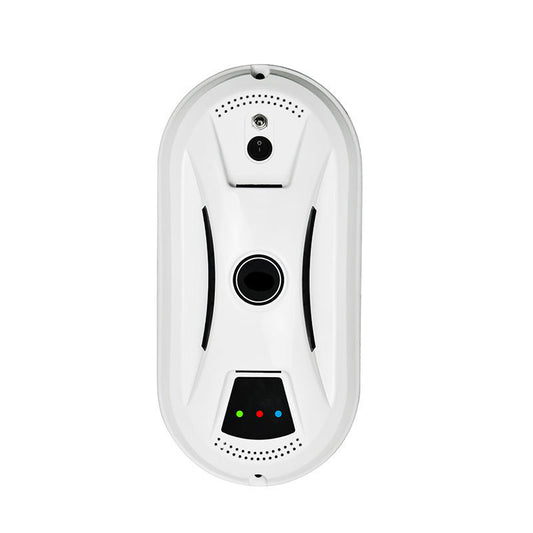 White security camera with a screen on a white background