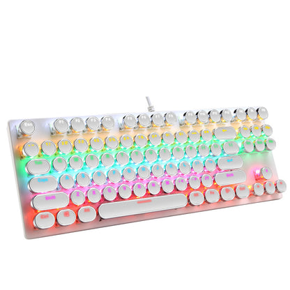 Colorful keyboard with LED lights on a white background