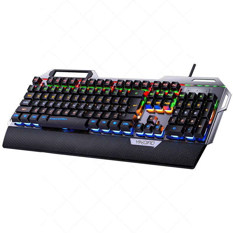 Gaming keyboard with RGB lighting on a white background
