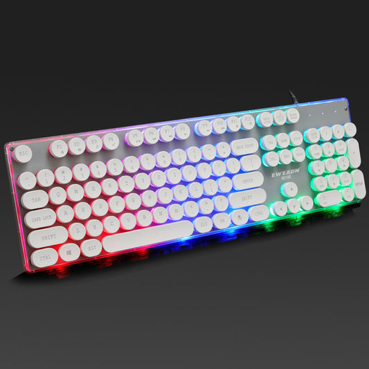 Gaming keyboard with RGB lighting on a dark background