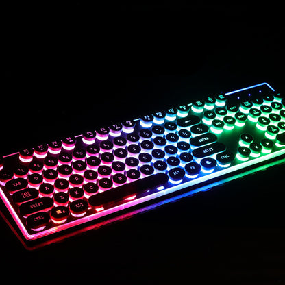 Colorful keyboard with RGB lighting on a black background
