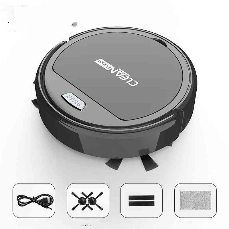 Robotic vacuum cleaner with brand logo on a white background
