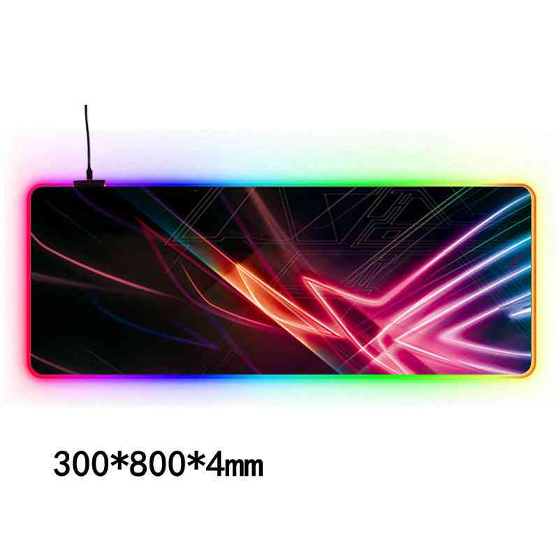 Gaming mouse pad with colorful LED lights on a white background