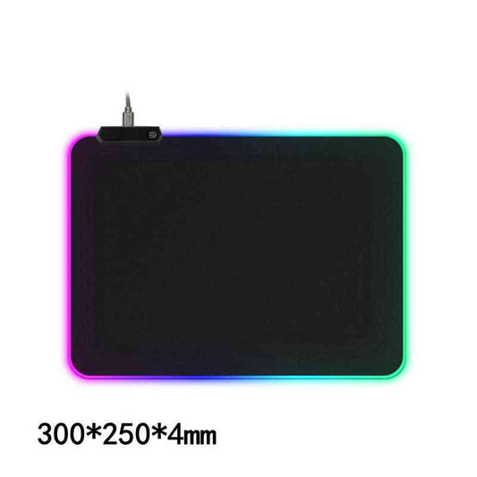 Gaming mouse pad with RGB lighting on a white background