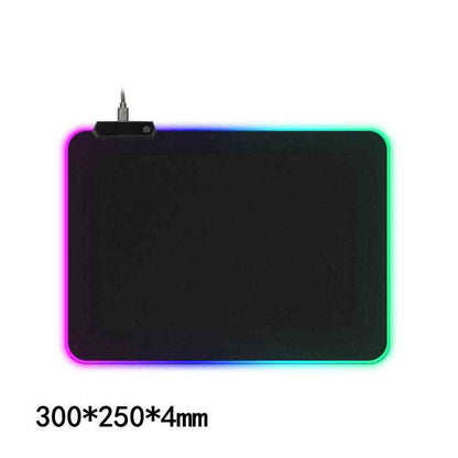 Gaming mouse pad with RGB lighting on a white background