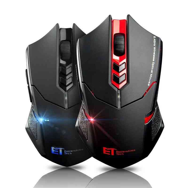 Two black gaming mice with red accents on a white background