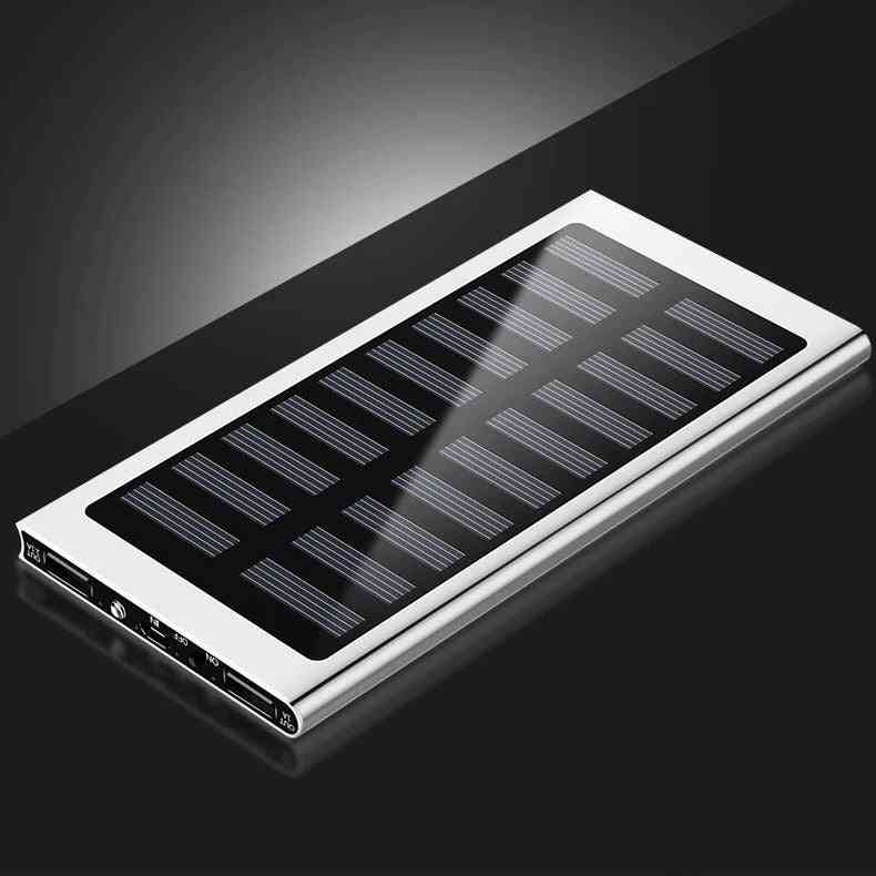 Solar panel power bank on a black background