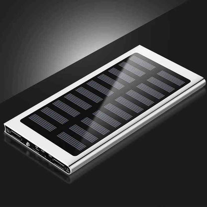 Solar panel power bank on a black background