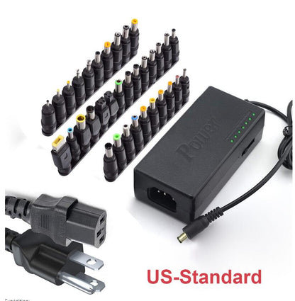 Power adapter with multiple connectors on a white background