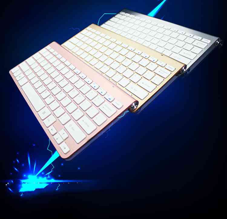Three keyboard models on a dark background with blue light effects
