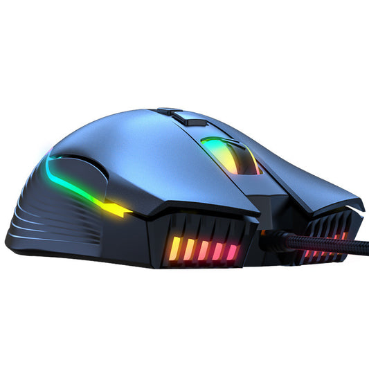 Gaming mouse with RGB lighting on a white background