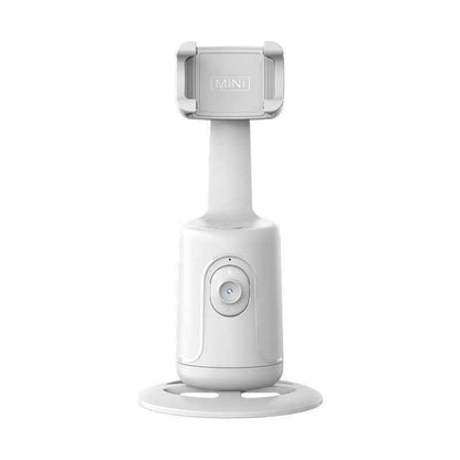 White electronic device with a suction cup on a white background